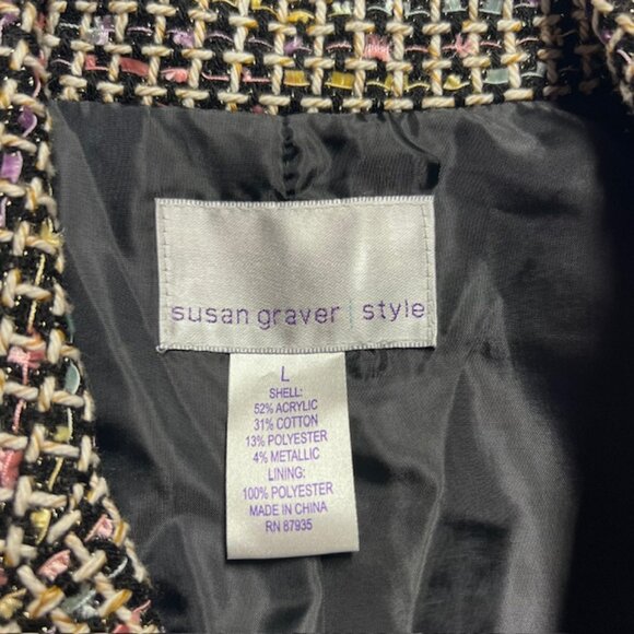 Susan Graver Multicolored Weave Jacket Size L - Picture 8 of 8